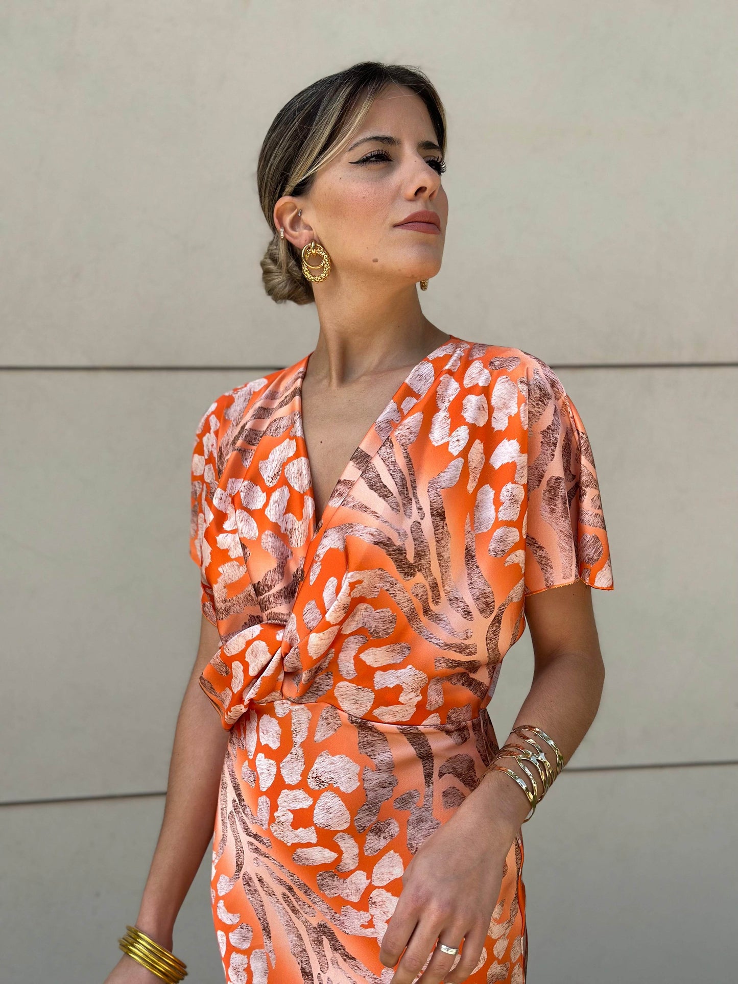 VESTIDO DELMA NARANJA - hemeloshop
