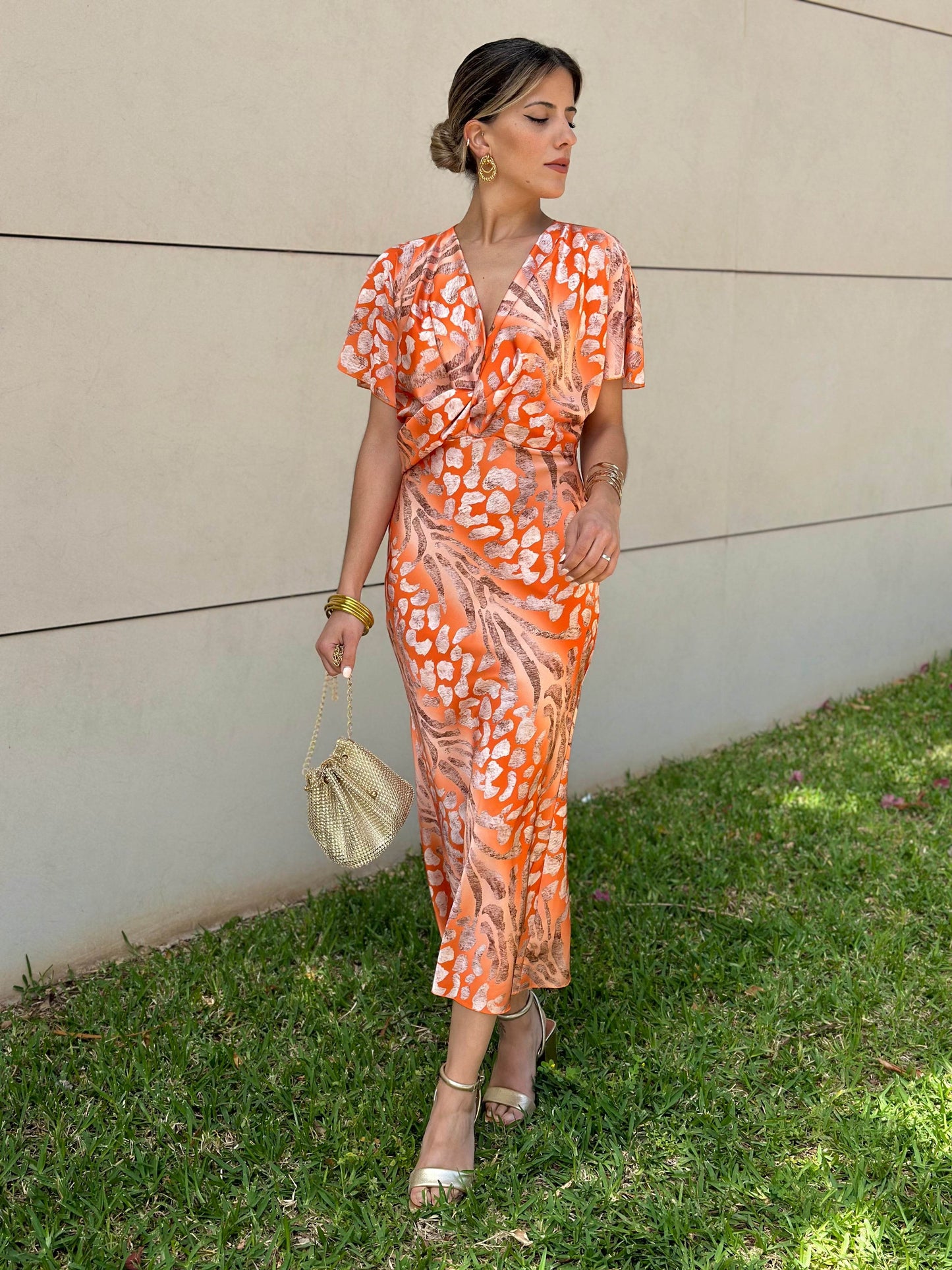 VESTIDO DELMA NARANJA - hemeloshop