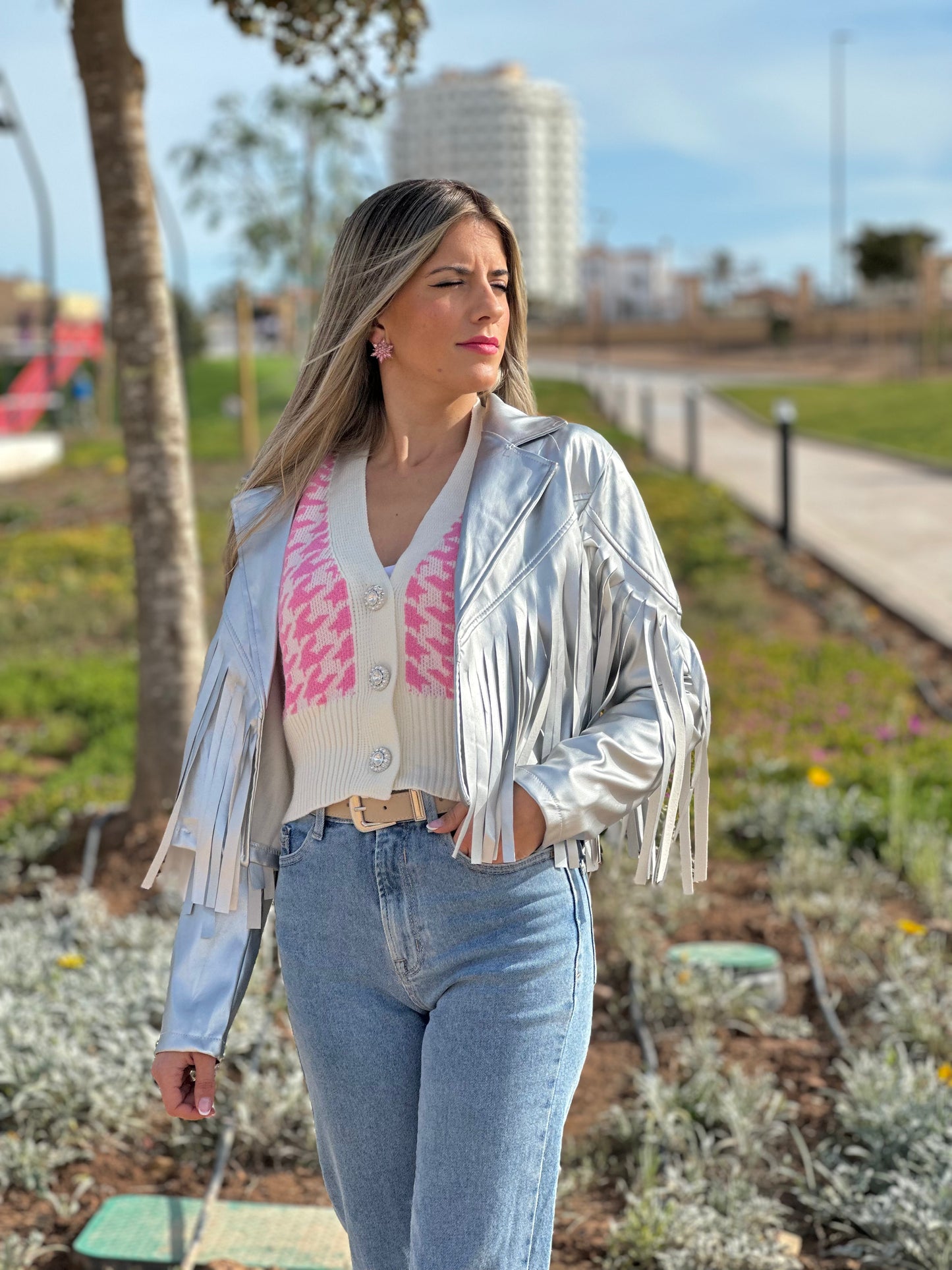 CHAQUETA PLATEADA