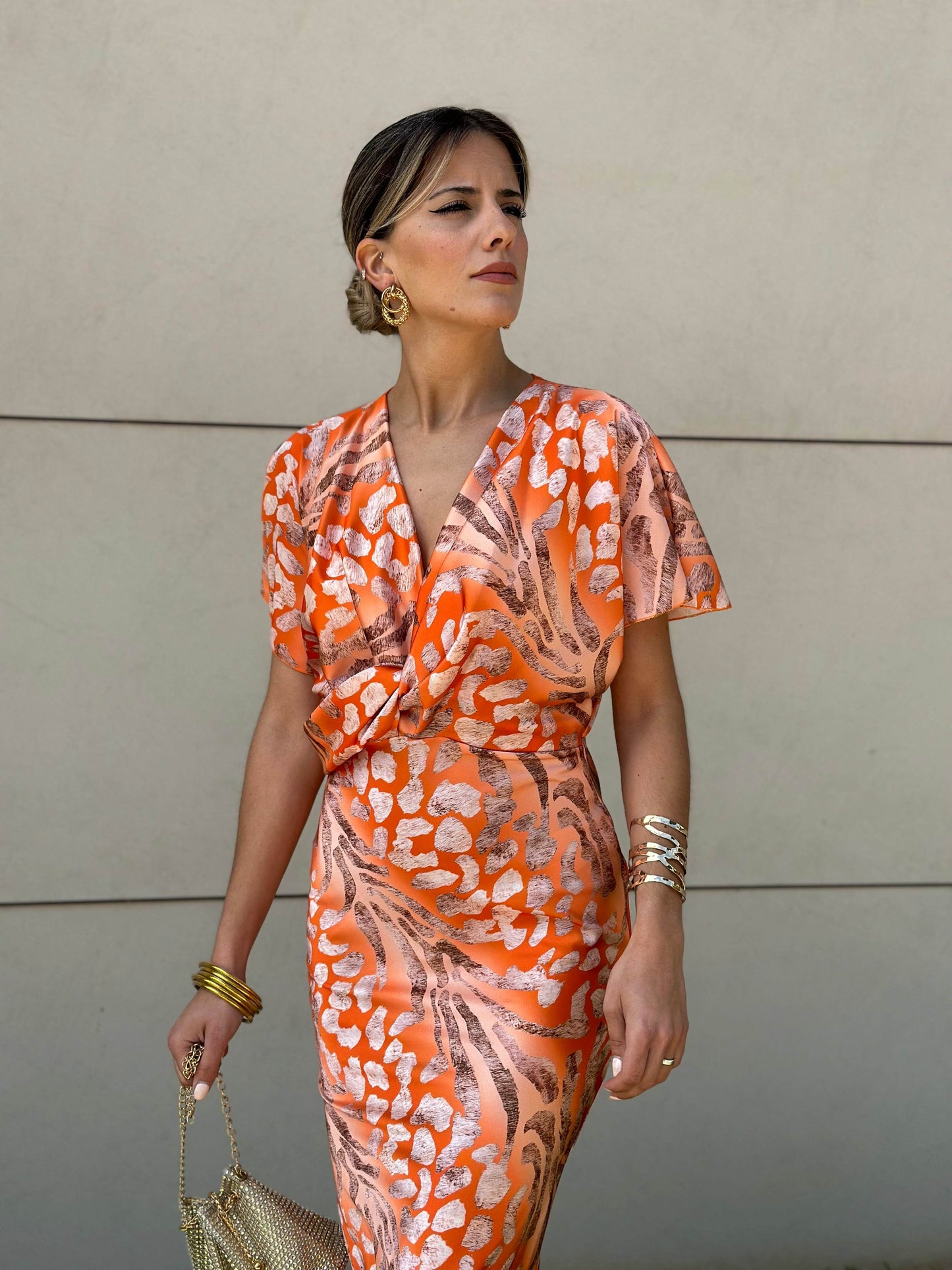 VESTIDO DELMA NARANJA - hemeloshop