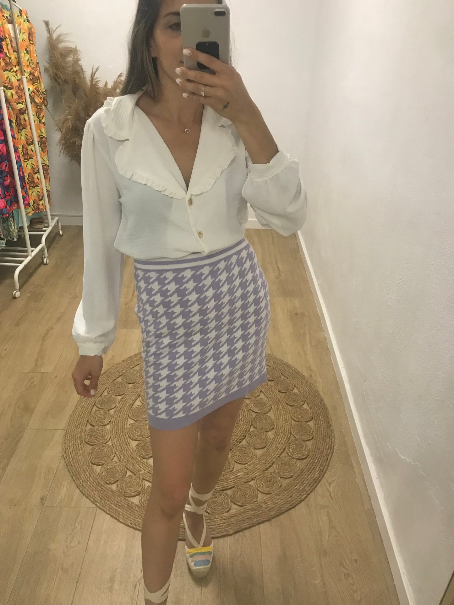 FALDA PUNTO LILA