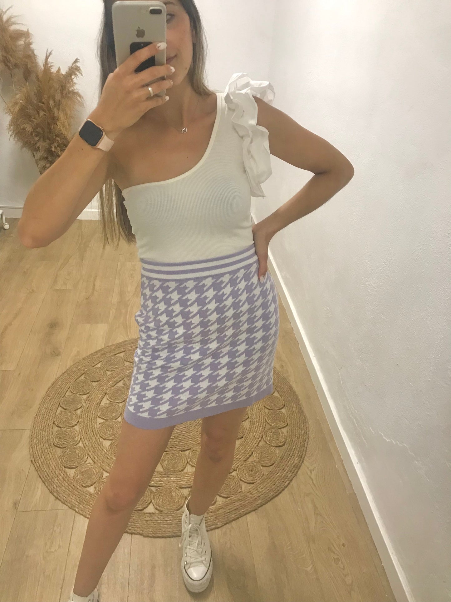 FALDA PUNTO LILA