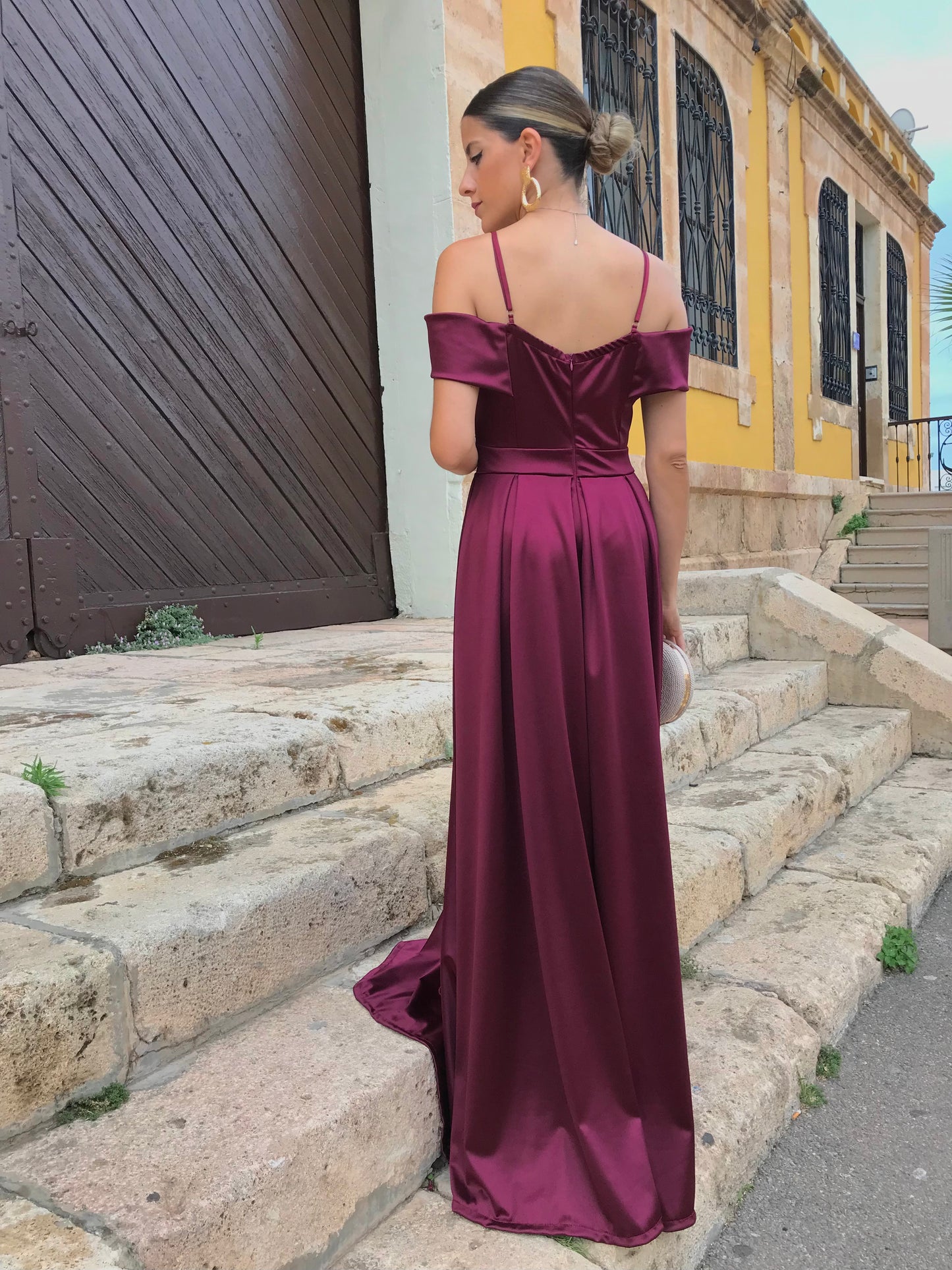 VESTIDO GALA GRANATE - hemeloshop