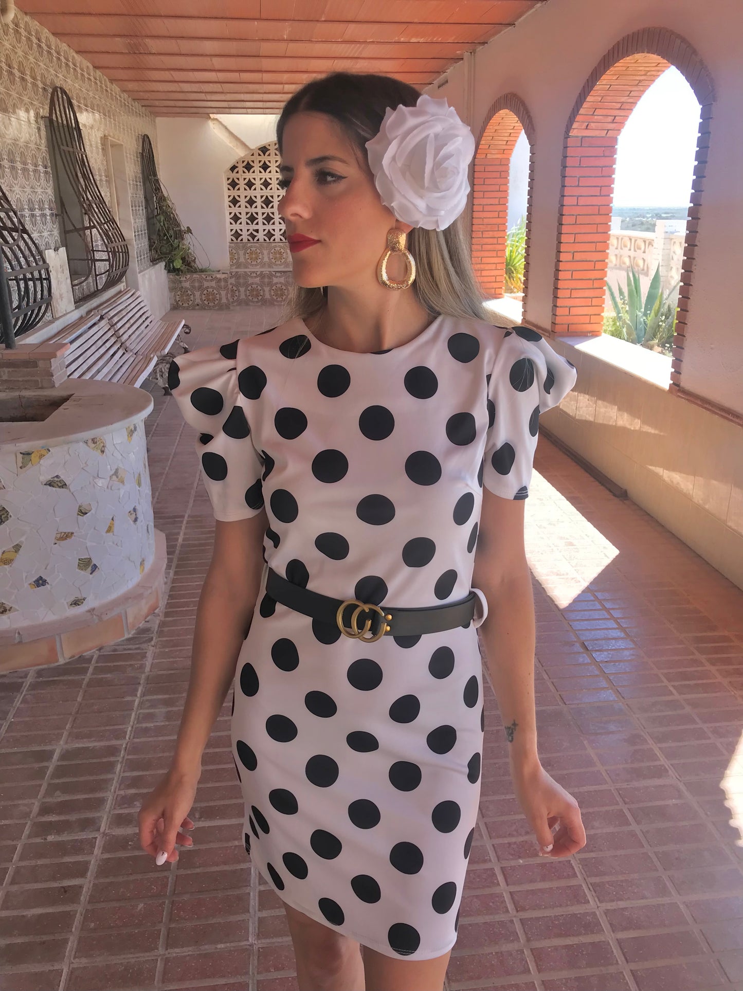 VESTIDO LUNARES BLANCO - hemeloshop