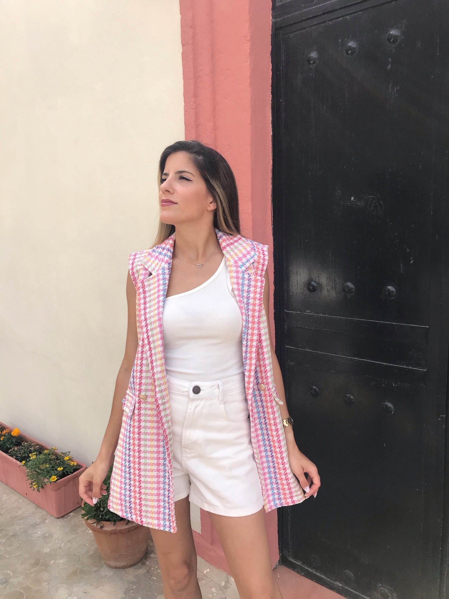 CHALECO CUADROS ROSA - hemeloshop