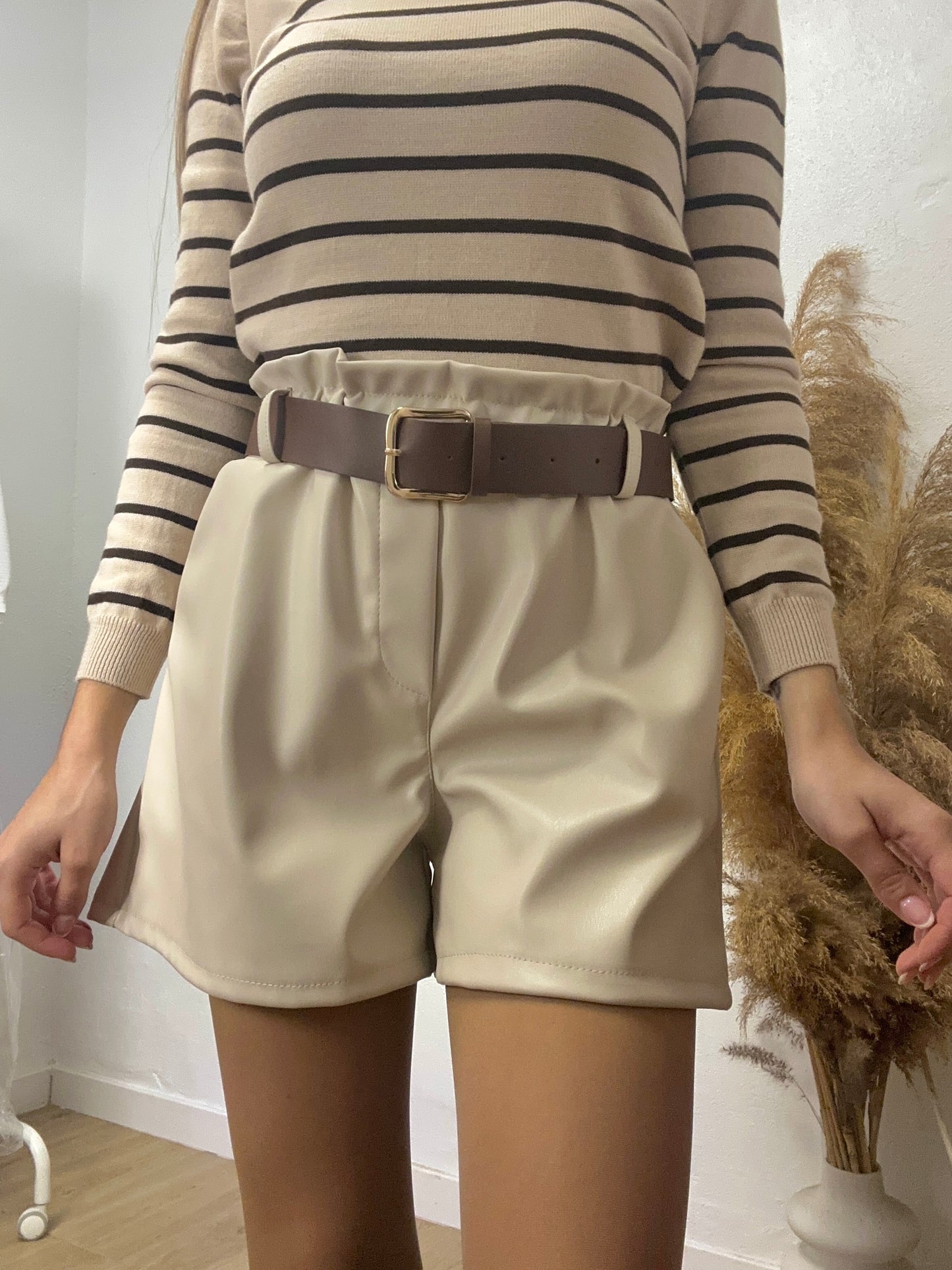 SHORT POLIPIEL BEIGE