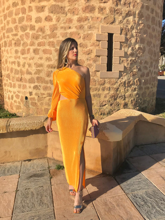 VESTIDO ASIMETRIC NARANJA